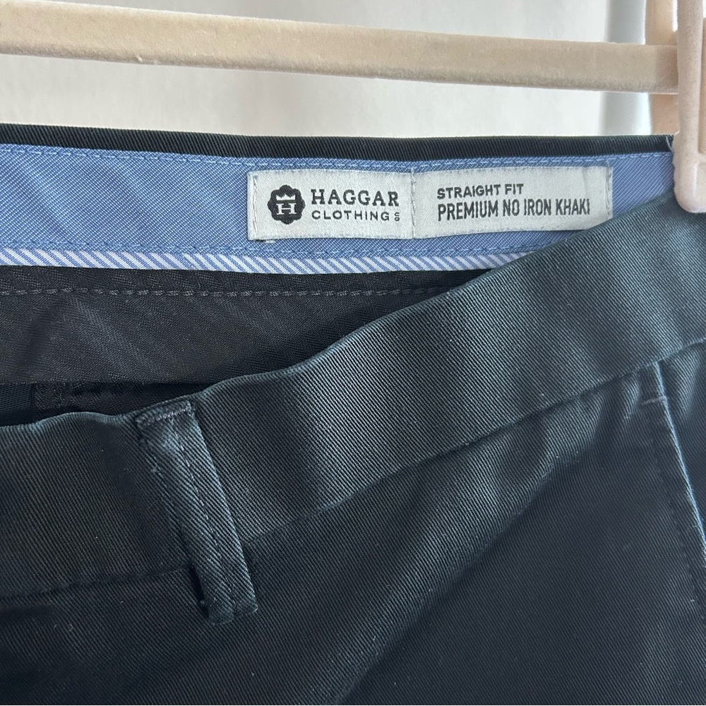 ⭐️ BUNDLE of 2 Haggar Clothing men’s straight fit premium no iron black pants - Picture 10 of 11